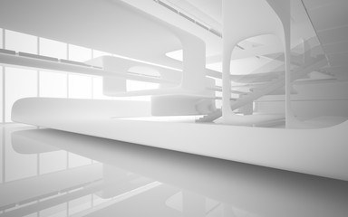 Obraz premium White smooth abstract architectural background. 3D illustration and rendering