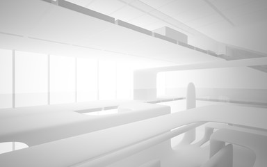 Fototapeta premium White smooth abstract architectural background. 3D illustration and rendering