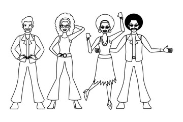 Disco people cartoon
