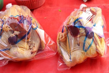 Fototapeta premium Fresh chicken at the market