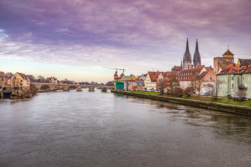 Cityscape of Regensburg town