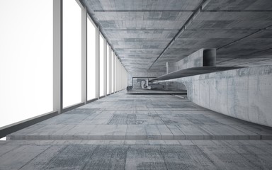 Empty dark abstract concrete smooth interior . Architectural background. 3D illustration and rendering