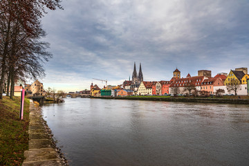 Cityscape of Regensburg town