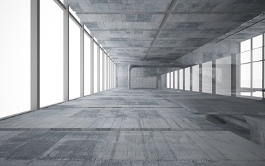 Empty dark abstract concrete smooth interior . Architectural background. 3D illustration and rendering
