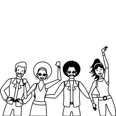 Disco people cartoon