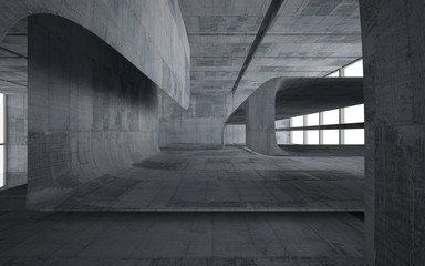 Empty dark abstract concrete smooth interior . Architectural background. 3D illustration and rendering