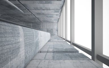 Empty dark abstract concrete smooth interior . Architectural background. 3D illustration and rendering