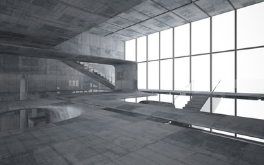 Empty dark abstract concrete smooth interior . Architectural background. 3D illustration and rendering