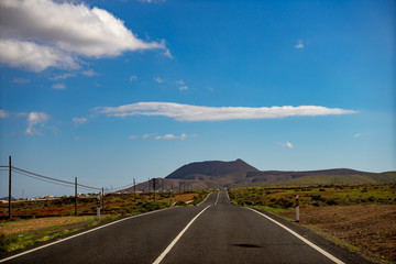 Panorama of landscape on Fuerteventura .