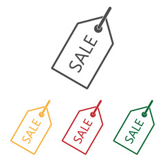 Price Tag icon set. Vector illustration, flat design.