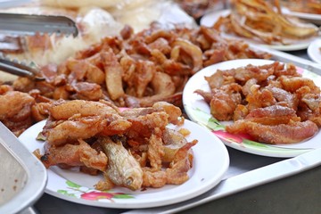 Fried pork at street food