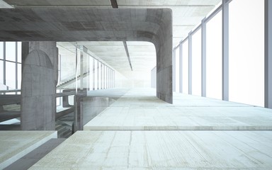 Empty dark abstract concrete smooth interior . Architectural background. 3D illustration and rendering