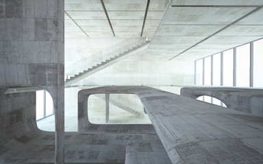 Empty dark abstract concrete smooth interior . Architectural background. 3D illustration and rendering