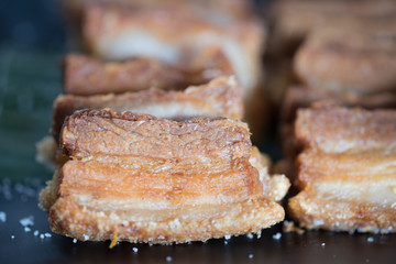 Deep fried crispy pork belly with salted