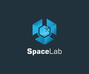 Space Lab logo design concept, Science logo design template