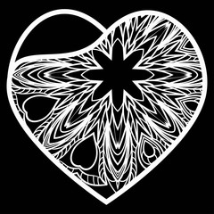 Heart Lace. Vector Illustration. Template For Greeting Cards, Envelopes, Wedding Invitations, Interior Elements