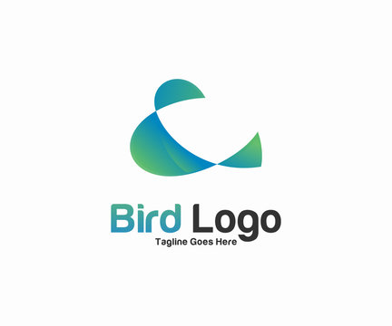 Colorful Elegant Bird logo design vector, Bird logo design template