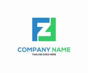 Elegant Z Initial logo or Combination F Initial logo design concept