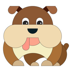 Dog in cartoon flat style.