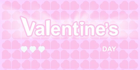 Valentines day background with heart pattern. Raster illustration. Wallpaper, flyers, invitation, posters, brochure, banners