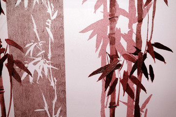 Bamboo / Texture - Bamboo in red and tones  - 240640269