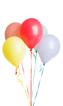 pastel colored balloons isolated