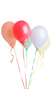 pastel colored balloons isolated