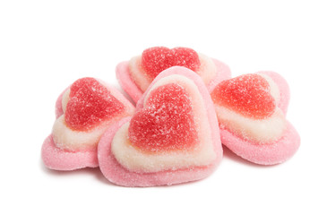 jelly hearts isolated