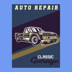 Original vector illustration of an American muscle car