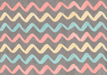 Watercolor stripes background, chevron.