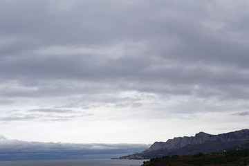 sky with clouds sea nature landscape Mountain