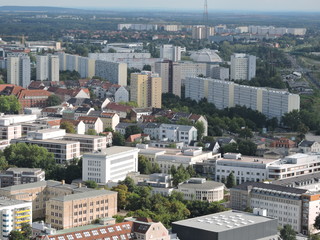 Leipzig Panorama von oben