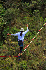 highline in the Patrocínio waterfall course 40 meters and 120 meters high