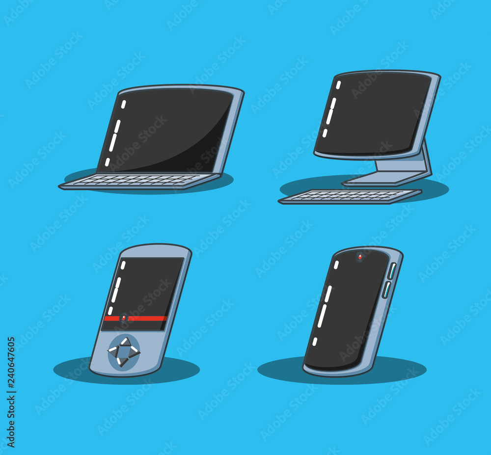 Poster desktop computer with set devices