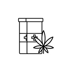 marijuana, pills, medicine, tube outline icon. Can be used for web, logo, mobile app, UI, UX