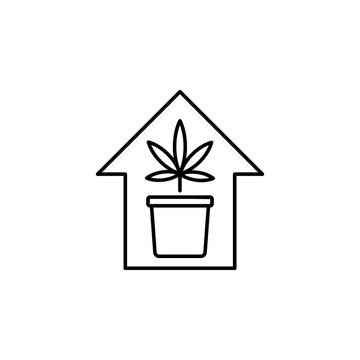 recommend clip art: house, home, marijuana outline icon. Can be used for web, logo, mobile app, UI, UX