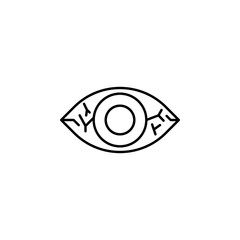 eye, marijuana outline icon. Can be used for web, logo, mobile app, UI, UX