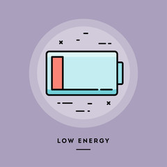 Low energy, flat design thin line banner, usage for e-mail newsletters, web banners, headers, blog posts, print and more. Vector illustration.