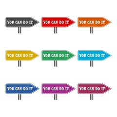 Yo can do it word icon or logo, color set