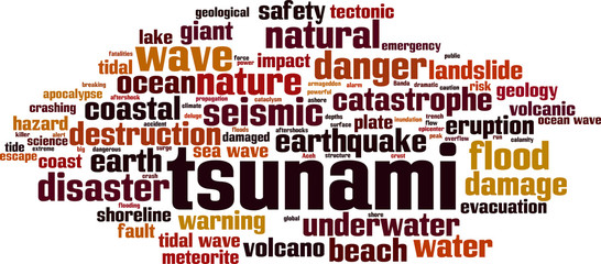 Obraz premium Tsunami word cloud
