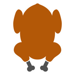 Fried chicken body vector illustration on a white background. An isolated flat icon illustration of fried chicken body with nobody.