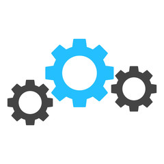 Gear transmission vector illustration on a white background. An isolated flat icon illustration of gear transmission with nobody.