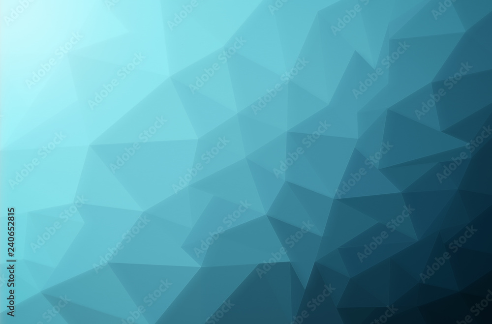 Poster turquoise colored polygon mosaic vector background. abstract 3d triangular low poly style gradient b