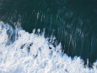 Aerial view of huge ocean wave. Drone Photo