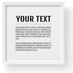 White modern frame, mockup.  Place for text, photo, gift or others. Vector illustration.