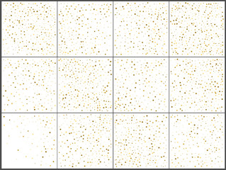 Gold star confetti celebrations. Simple festive modern design. Holiday vector. Set 12 in 1