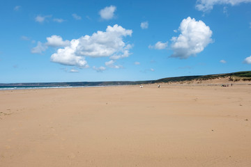 Fototapeta na wymiar Seascape near Biville in Normady. Manche, Cotentin Cap de la Hague, France