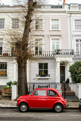 Fototapeta na wymiar London street with old cars