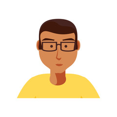 man black with eyeglasses avatar character