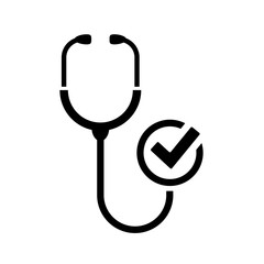 Tick stethoscope vector pictogram